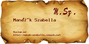 Manák Szabella névjegykártya